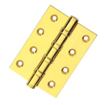 4" Solid Brass Ball Bearing Butt Hinge (Pair) - Polished Brass