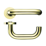 19mm Return To Door Lever On Rose - Polished Brass