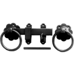 6" Plain Ring Gate Latch - Black