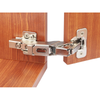 Sprung Kitchen Hinge 177° Screw On (Pair) - Satin Nickel