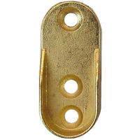 Wardrobe End Rail Support - Polished Brass