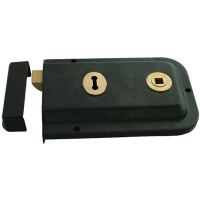 Union Rim Lock 6inch x 4inch (D/Hand) - Black