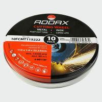 115 x 1 x 22mm Ø Addax Flat Discs - For Cutting (Pack of 10)