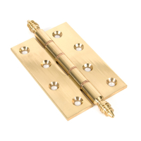 Eclipse 3inch DPBW Finial Butt Hinge (Pair) - Polished Brass