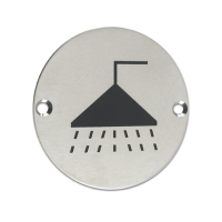 Showers Sign 76mm - Satin Stainless Steel