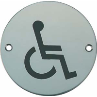 Disabled Toilet Sign - Satin Stainless Steel