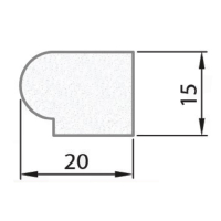 Exiwood Solid Staff Bead 20mm x 15mm x 3m - White (Pack 10)