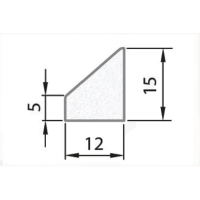 Exiwood Pinned Glazing Bead 15mm x 12mm x 5mm x 3m - White (Pack 10)