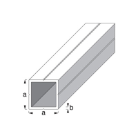 Square Tube 1m x 15.5mm x 1.5mm - Aluminium