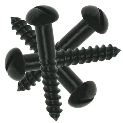 10 x 1½Inch Round Head Screws - Black Jap (200)