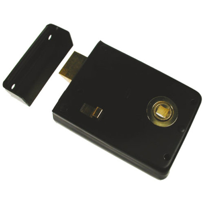 Union Bath Rim Lock 4Inch x 3Inch - Black