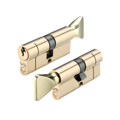 50/40 Euro Cylinder / Thumbturn KD - Polished Brass