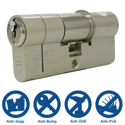 3* 35/35 Double Euro Cylinder KD - Satin Nickel