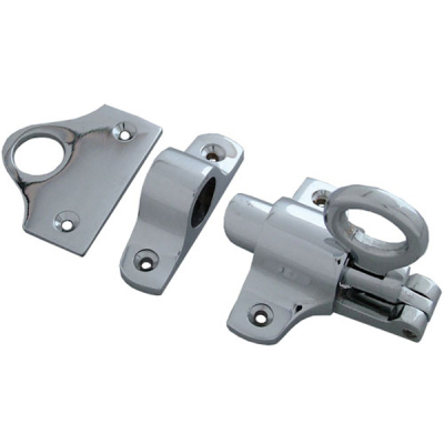 Fanlight Catch with 2 Keeps - Polished Chrome