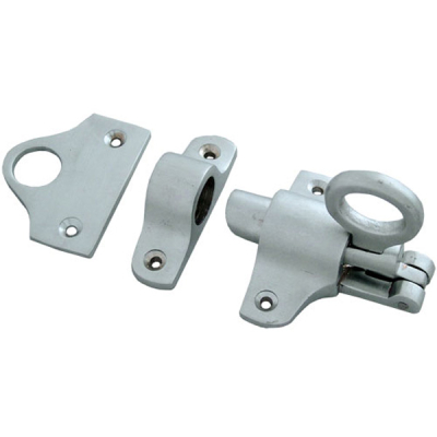 Fanlight Catch with 2 Keeps - Satin Chrome