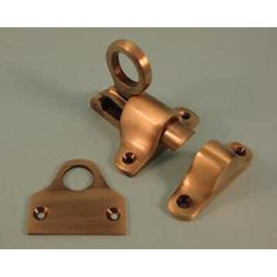 Fanlight Catch with 2 Keeps - Antique Brass