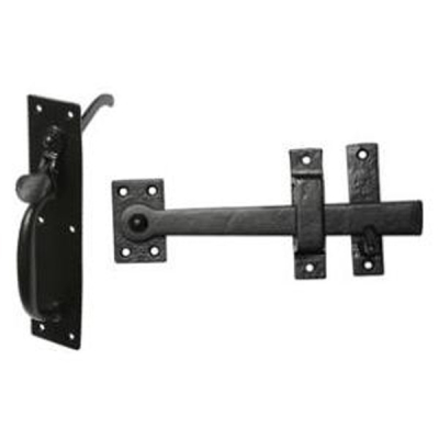 Kirkpatrick (4320) - 10Inch Plain Suffolk Latch Set - Black