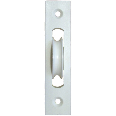 1¾Inch Square Ended Sash Ball Pulley - Nylon Wheel - White