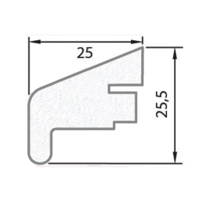 Exiwood Push Fit Glazing Bead 25mm x 25.5mm x 3m - White (Pack 10)