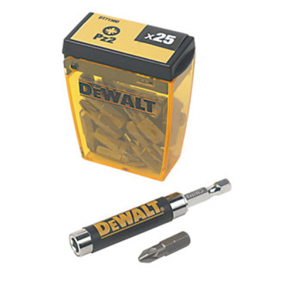 Dewalt Flip Box of 25 Pozi No.2 Bits and Magnetic Bit Holder